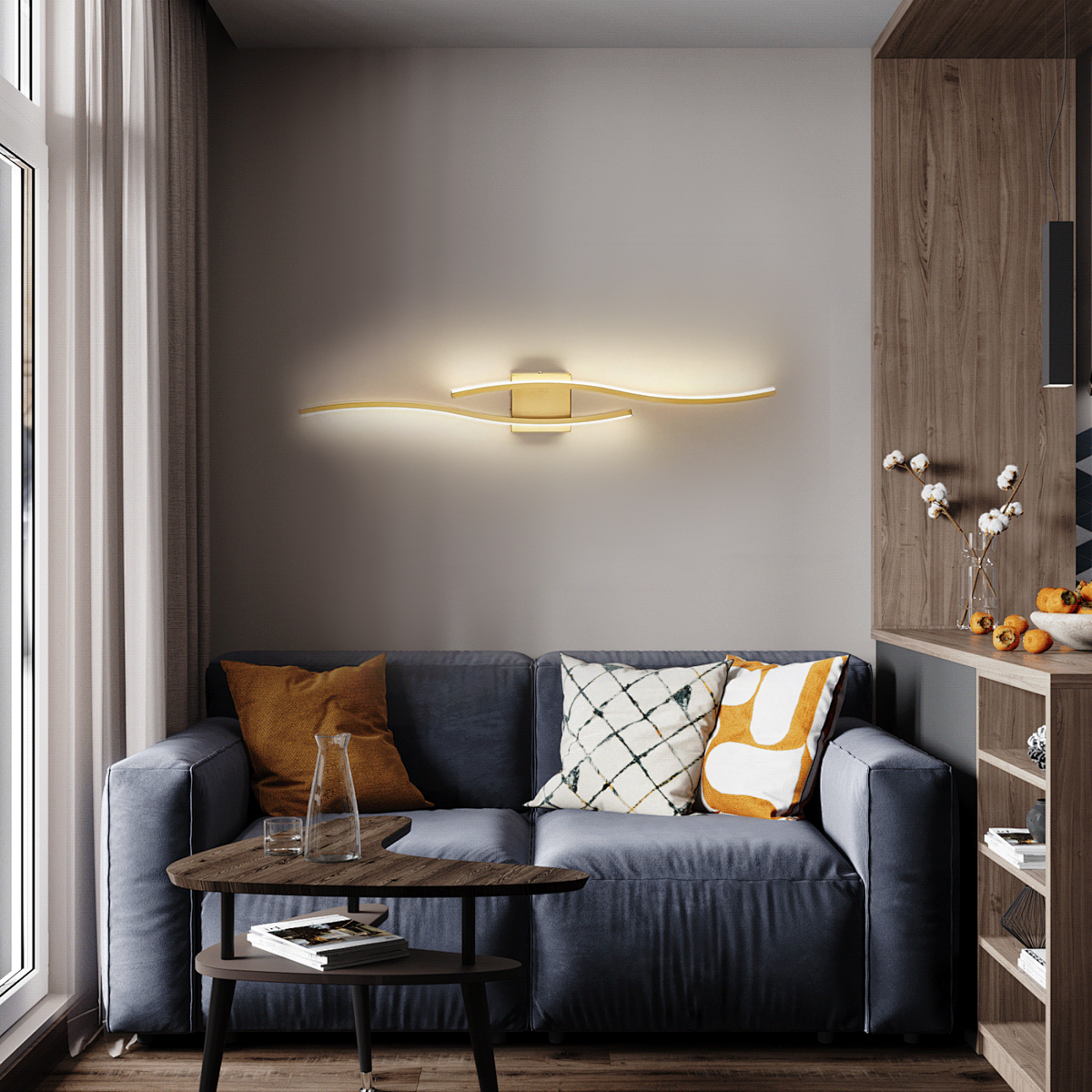 HCP063 双色一体半月S型壁灯